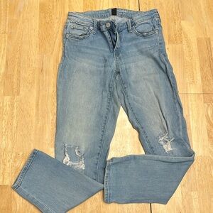 Gap Girlfriend Jeans - Light Wash, Distressed